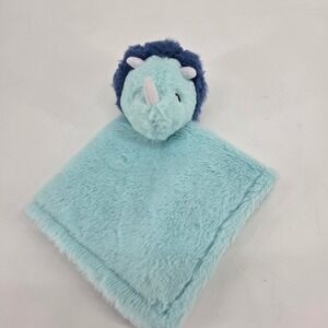 Parents Choice Blue Triceratops Dinosaur Baby Security Blanket Lovey Satin Back